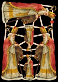 Glanzbilder mit Silber-Glimmer - 3 große und 3 kleine Motive mit dem Bischof Nikolaus Glanzbilder mit Silber-Glimmer - 3 große und 3 kleine Motive mit dem Bischof Nikolaus