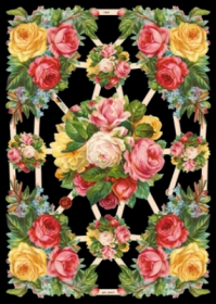 Glanzbilder mit Silber-Glimmer - 9 Motive mit Rosen. Glanzbilder mit Silber-Glimmer - 9 Motive mit Rosen.