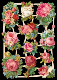 Glanzbilder mit Silber-Glimmer - 11 Motive mit Rosen. Glanzbilder mit Silber-Glimmer - 11 Motive mit Rosen.