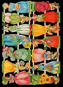 Glanzbilder - 14 Blumenkinder