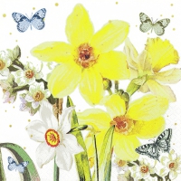 Servietten 25x25 cm - Watercolor Narcissus