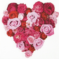 Servietten 33x33 cm - Heart of Roses Servietten 33x33 cm - Heart of Roses
