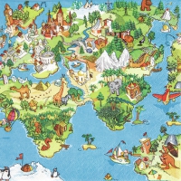 Servietten 33x33 cm - World for Kids Servietten 33x33 cm - World for Kids