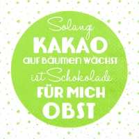 Servietten 33x33 cm - Kakao = Obst