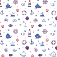 Servietten 33x33 cm - Nautical Pattern