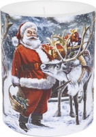 Dekorkerze - Santa with Reindeer
