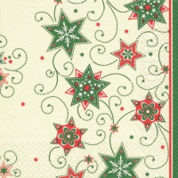 Servietten 25x25 cm - Stars & Swirls green