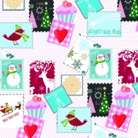 Servietten 33x33 cm - Winter Stamps