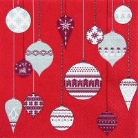 Servietten 33x33 cm - Patterned Ornaments red