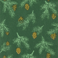 Servietten 33x33 cm - Pine Cones green Servietten 33x33 cm - Pine Cones green