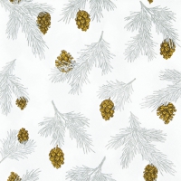 Servietten 33x33 cm - Pine Cones white Servietten 33x33 cm - Pine Cones white