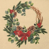 Servietten 33x33 cm - Natural Wreath