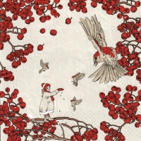 Servietten 33x33 cm - Havi-Nuppu napk Varpunen beig  