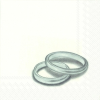 Servietten 25x25 cm - RINGS silver