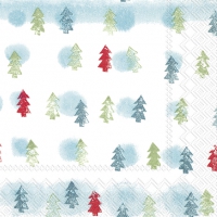 Servietten 25x25 cm - WINTER TREES light blue