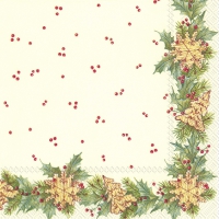 Servietten 25x25 cm - CHRISTMAS GARLAND cream