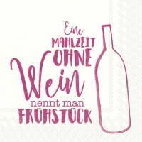 Servietten 25x25 cm - MAHLZEIT OHNE WEIN pink