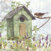 Servietten 25x25 cm - GREEN BIRDHOUSE