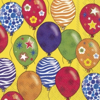Servietten 25x25 cm - PARTY BALLOONS yellow