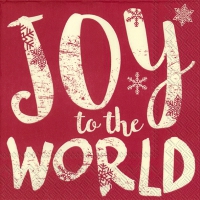Servietten 25x25 cm - JOY TO THE WORLD red