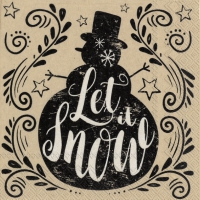 Servietten 25x25 cm - vintage snowman