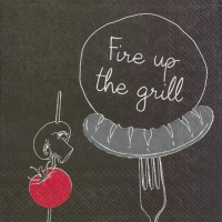 Servietten 25x25 cm - FIRE UP THE GRILL red