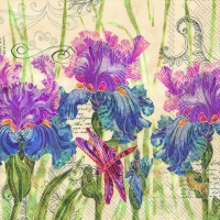 Servietten 25x25 cm - DECORATIVE IRIS