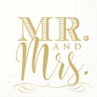 Servietten 25x25 cm - MR. AND MRS. gold Servietten 25x25 cm - MR. AND MRS. gold