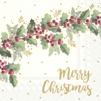 Servietten 25x25 cm - MERRY CHRISTMAS cream