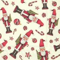 Servietten 25x25 cm - FRIENDLY CHRISTMAS TOY cream