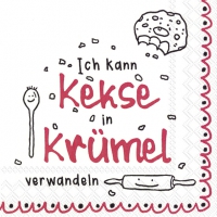 Servietten 25x25 cm - KEKSE UND KRÜMEL red