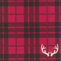 Servietten 25x25 cm - RED FLANNEL WITH ANTLERS