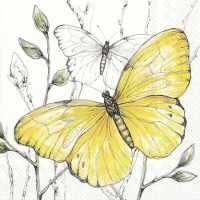 Servietten 25x25 cm - COLOURFUL BUTTERFLIES yellow Servietten 25x25 cm - COLOURFUL BUTTERFLIES yellow