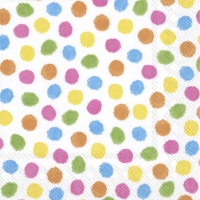 Servietten 25x25 cm - COLOURFUL DOTS yellow orange