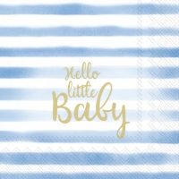 Servietten 25x25 cm - HELLO LITTLE BABY light blue