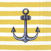 Servietten 25x25 cm - SAILOR´S ANCHOR yellow