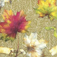 Servietten 25x25 cm - COUNTRY LEAVES ochre