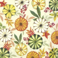 Servietten 25x25 cm - COLOURFUL PUMPKINS cream