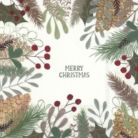 Servietten 25x25 cm - NATURAL MERRY CHRISTMAS Servietten 25x25 cm - NATURAL MERRY CHRISTMAS