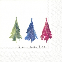 Servietten 25x25 cm - COLOURFUL CHRISTMAS TREES Servietten 25x25 cm - COLOURFUL CHRISTMAS TREES