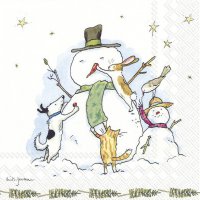 Servietten 25x25 cm - SNOWMAN WITH FRIENDS Servietten 25x25 cm - SNOWMAN WITH FRIENDS
