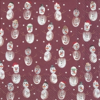 Servietten 25x25 cm - HAPPY SNOWMEN ALLOVER red Servietten 25x25 cm - HAPPY SNOWMEN ALLOVER red