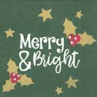 Servietten 25x25 cm - MERRY AND BRIGHT green Servietten 25x25 cm - MERRY AND BRIGHT green