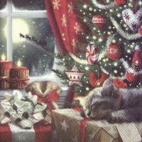Servietten 25x25 cm - CAT IS WAITING FOR CHRISTMAS Servietten 25x25 cm - CAT IS WAITING FOR CHRISTMAS