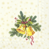 Servietten 25x25 cm - FESTIVE CHRISTMAS BELLS cream Servietten 25x25 cm - FESTIVE CHRISTMAS BELLS cream