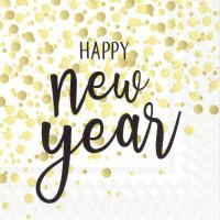 Servietten 25x25 cm - CONFETTI NEW YEAR gold Servietten 25x25 cm - CONFETTI NEW YEAR gold