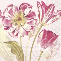 Servietten 25x25 cm - MAJESTIC TULIPS rose