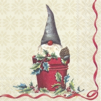 Servietten 25x25 cm - TOMTE IN THE BUCKET cream Servietten 25x25 cm - TOMTE IN THE BUCKET cream