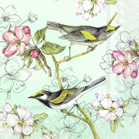 Servietten 25x25 cm - BIRDS SYMPHONY green