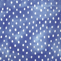 Servietten 25x25 cm - WHITE DOTS blue